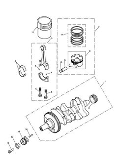 Crankshaft, Connecting Rods, Pistons and Liners